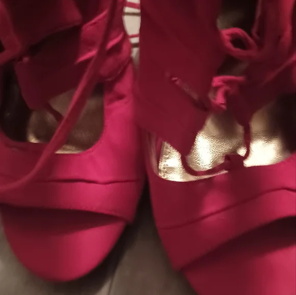 Liliana high heels red open toe sandals - Picture 5 of 9